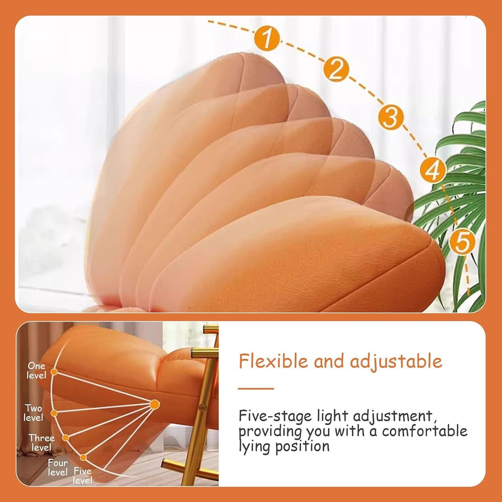 Rocking Chair, Adjustable Backrest Chair with Side Pockets, Side Armchairs fo...