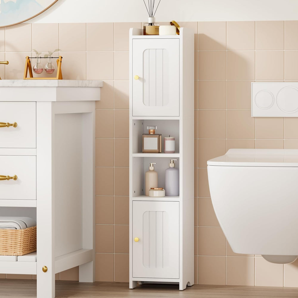 ANWBROAD Slim Bathroom Storage Cabinet Corner Narrow Cabinet with 2 Doors and...