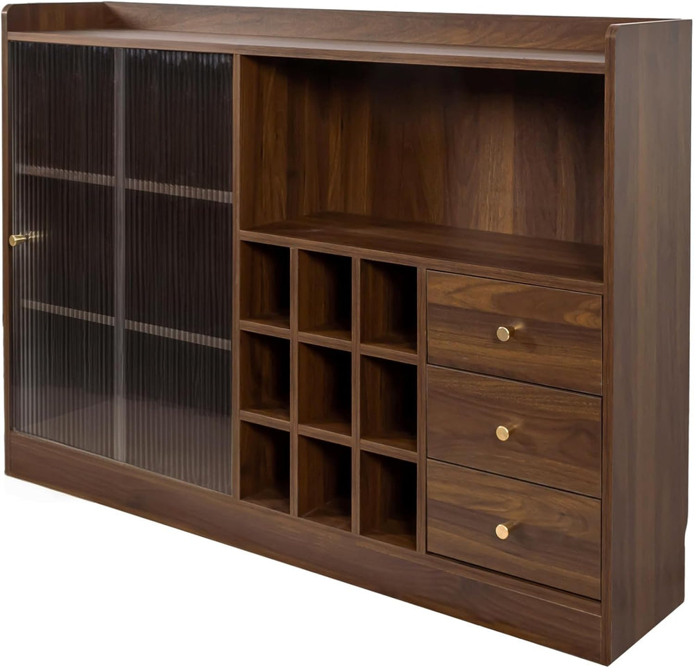 Sideboard Cabinet Buffet Cabinet with Storage,Wine Cabinet with Sliding Glass...