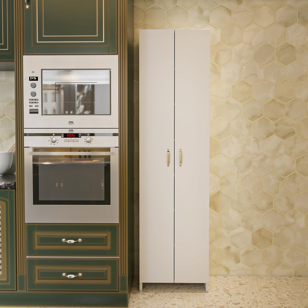 Decorotika 72" Modern Tall Pantry Cabinet with Doors, Freestanding Kitch...