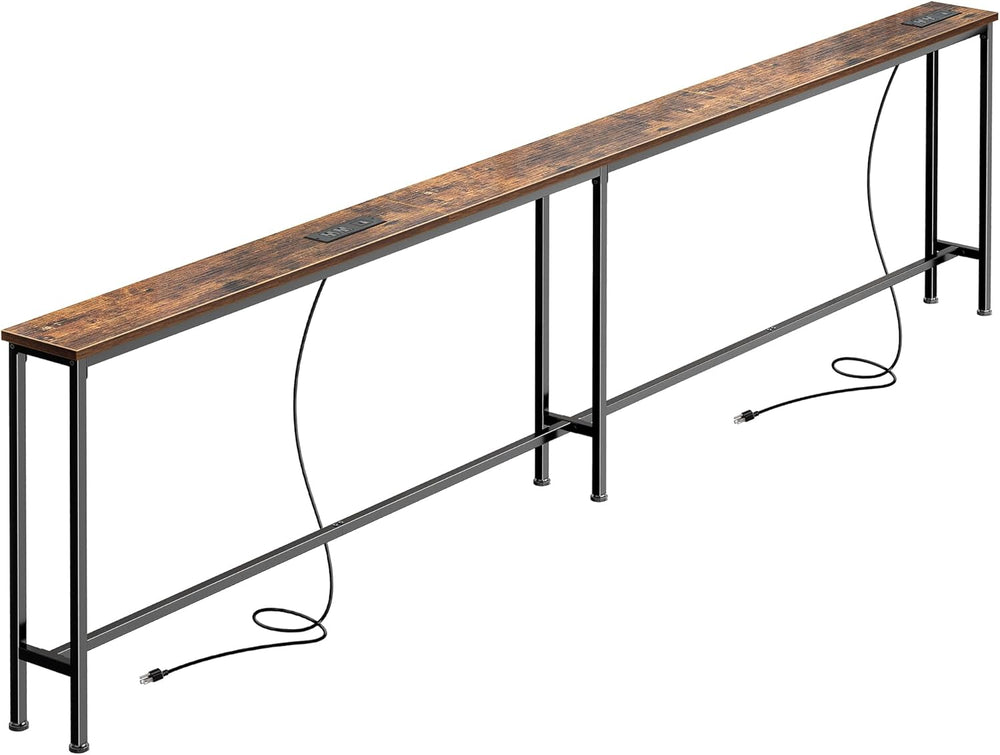 SUPERJARE 102 Inch Sofa Table with 2 Power Outlets and USB-C Ports | 5.9 Inch...