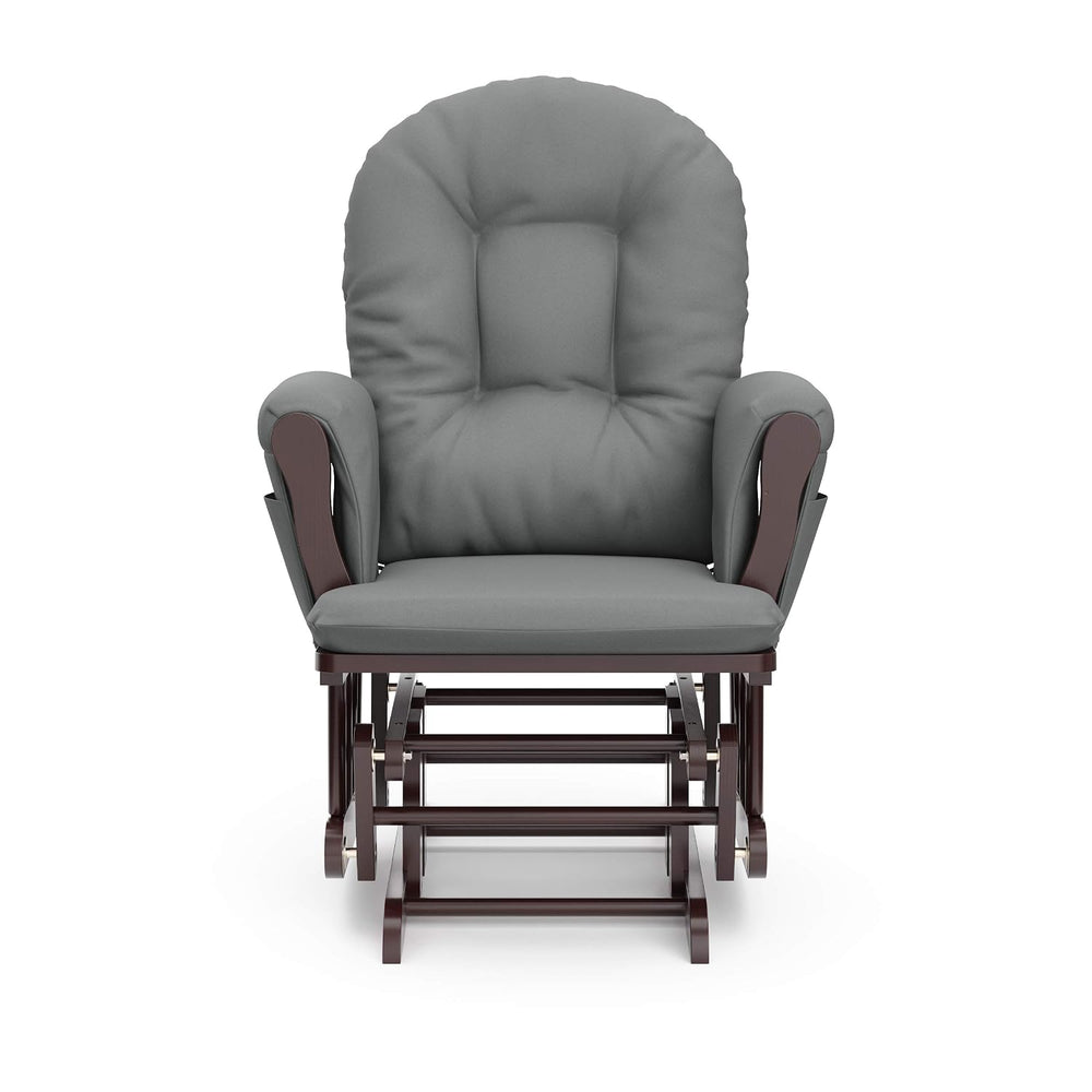 Storkcraft Premium Hoop Glider & Ottoman, Espresso/Gray