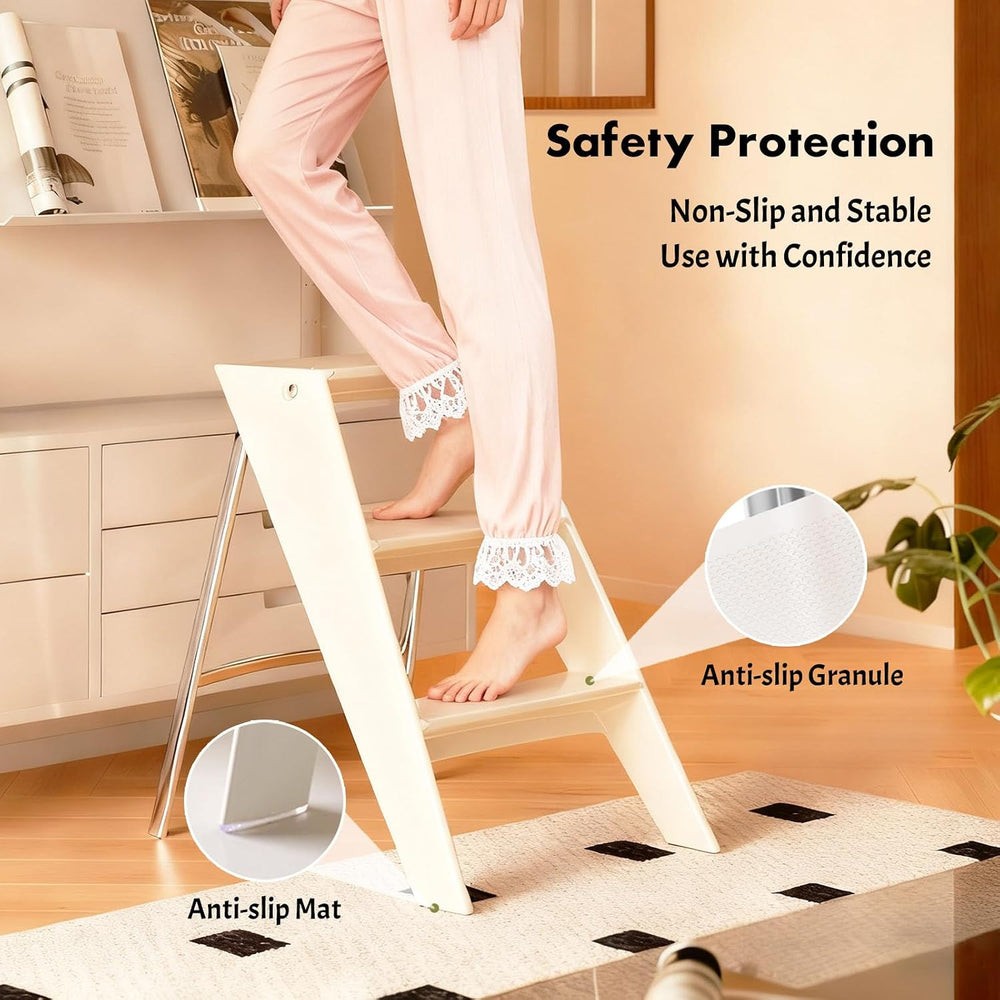 Acrylic 3 Step Ladder Folding Step Stool for Adults Foldable Small Step Stool...