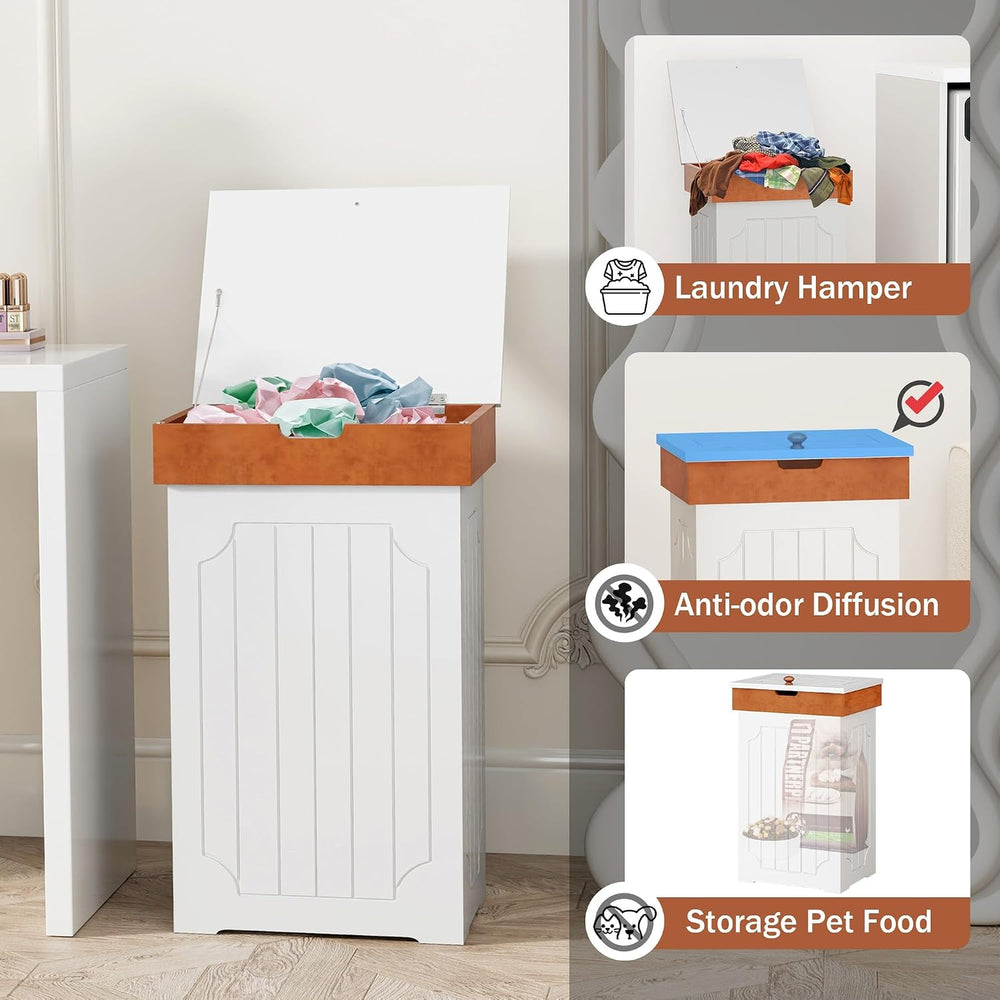 Function Home Trash Can Cabinet, 13 Gallon Kitchen Garbage Can, Wood Recyclin...