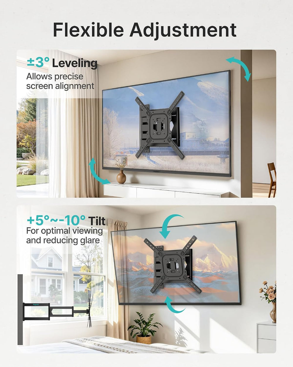 Pegzone Long Arm TV Wall Mount for 23-75 Inch TVs, 38" Extra Long Extens...