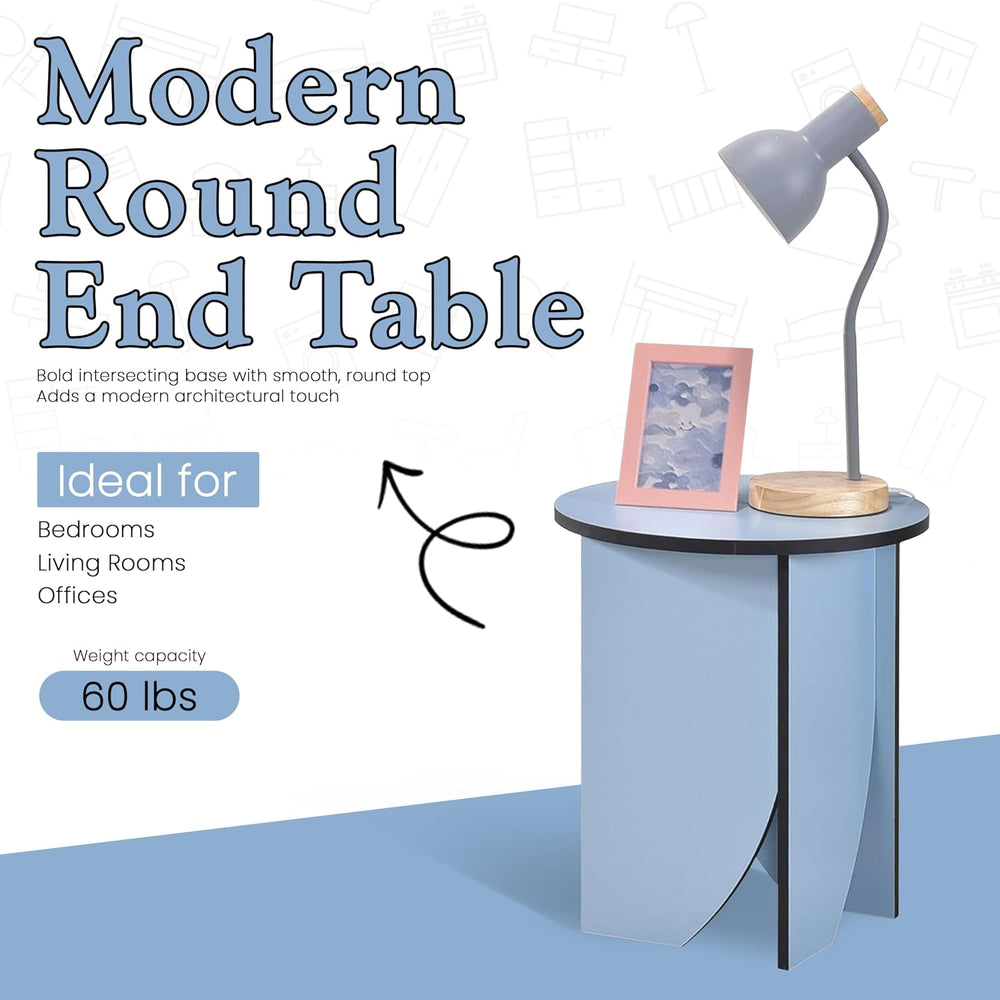 Kings Brand Furniture Zoe Modern Round End Table – Wooden Accent Side Table f...