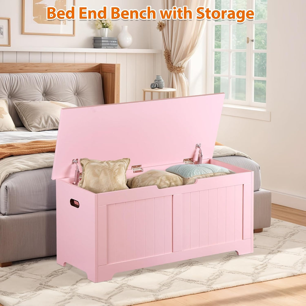 ZENY Storage Chest, Lift Top Storage Trunk, Entryway Shoe Bench, Wooden Stora...