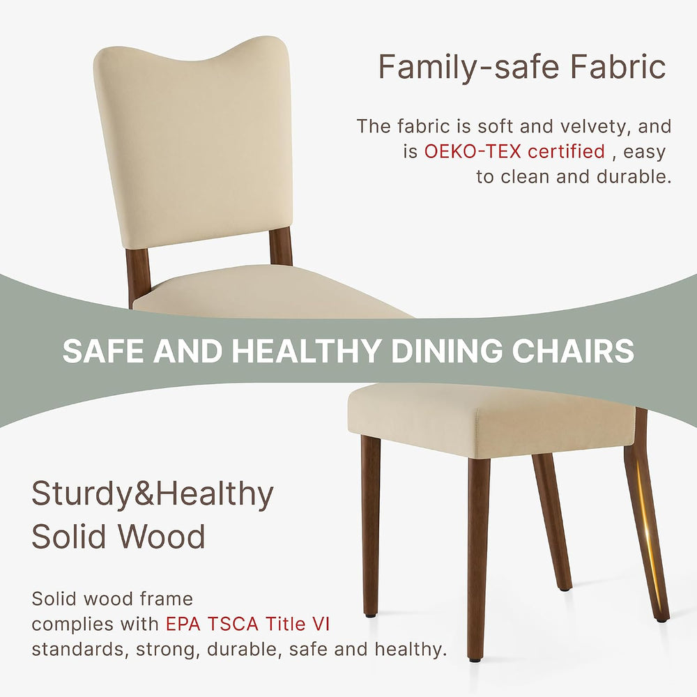 KISLOT Upholstered Dining Chairs Set of 6, Modern Velvet Kitchen Chairs with ...