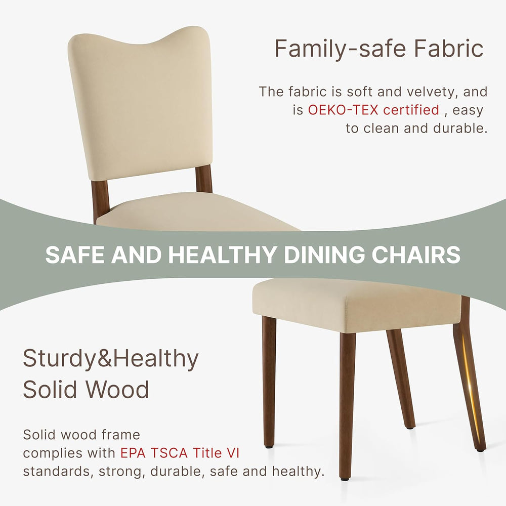 KISLOT Upholstered Dining Chairs Set of 4, Modern Velvet Kitchen Chairs with ...