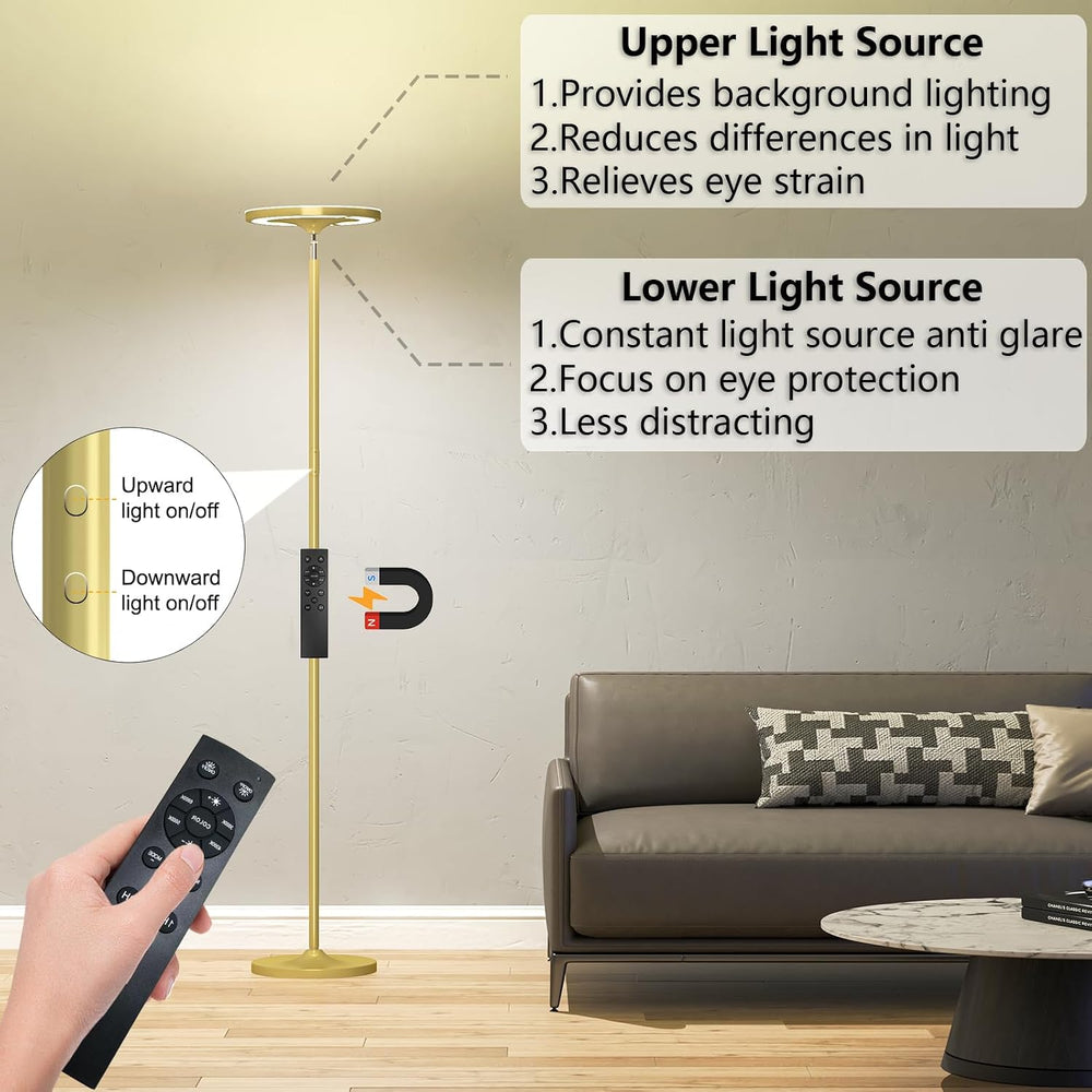 Keepsmile Gold Double Side Lighting Floor Lamp with Remote Smart App 36W