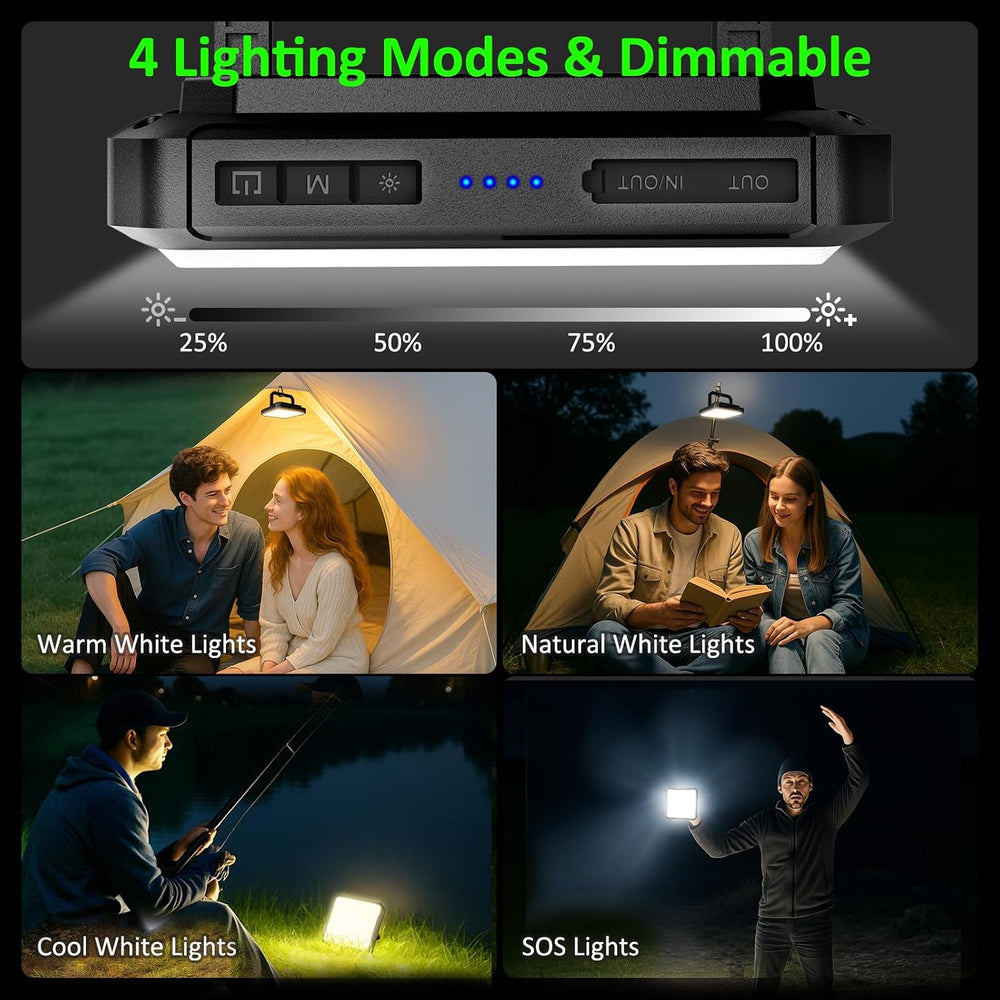 Portable Camping Lights, Rechargeable 20000mAh Dimmable LED Camping Lantern w...