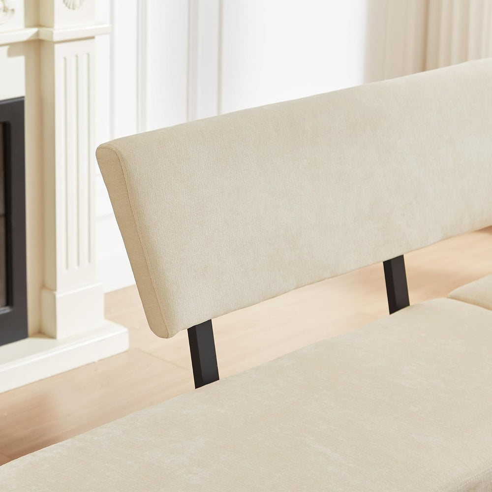 HIPIHOM Modern L-Shaped Dining Bench, 67 Inch Fabric Upholstered Corner Sofa ...