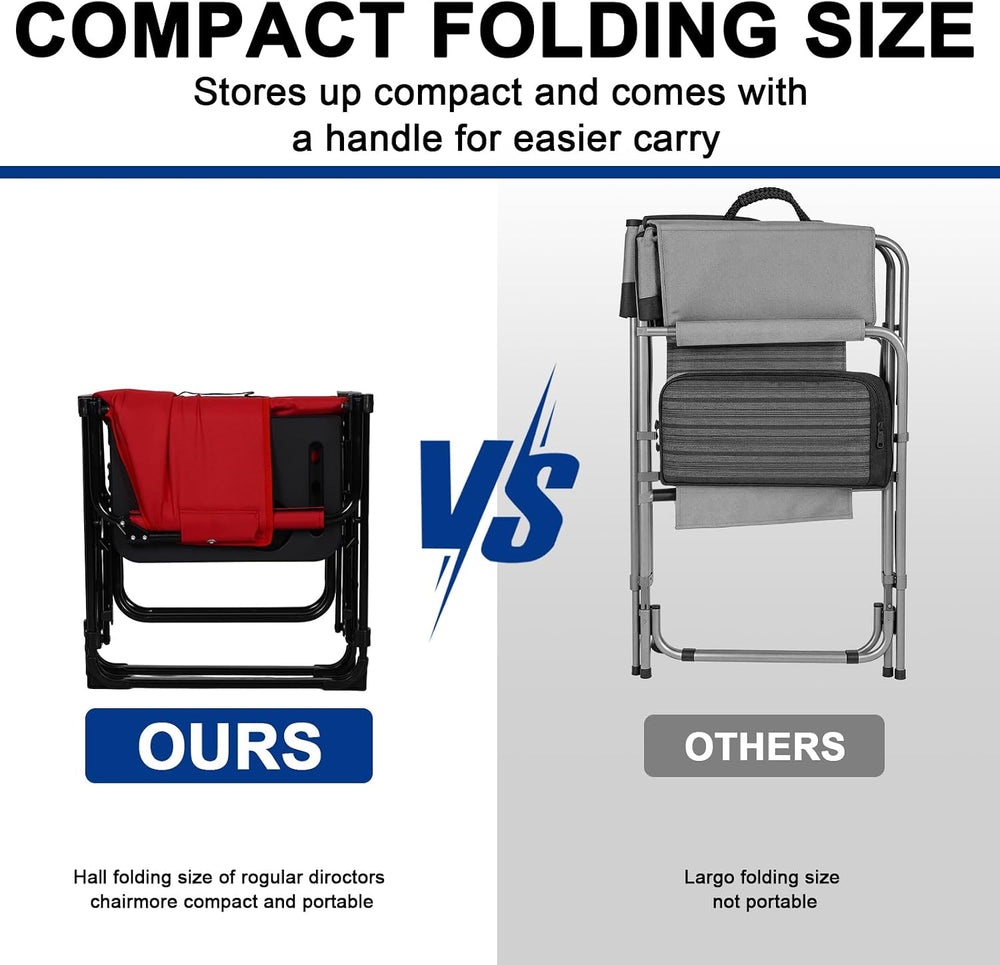 Romswi 2Pack Director Chairs for Outdoor, Folding Camping Chair, Compact Dire...