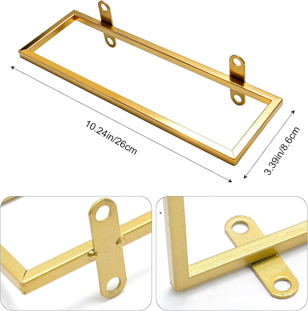 6 Pcs Wall-Mounted Wine Rack, Gold Metal Wine Bottle Holder Display for Kitch...