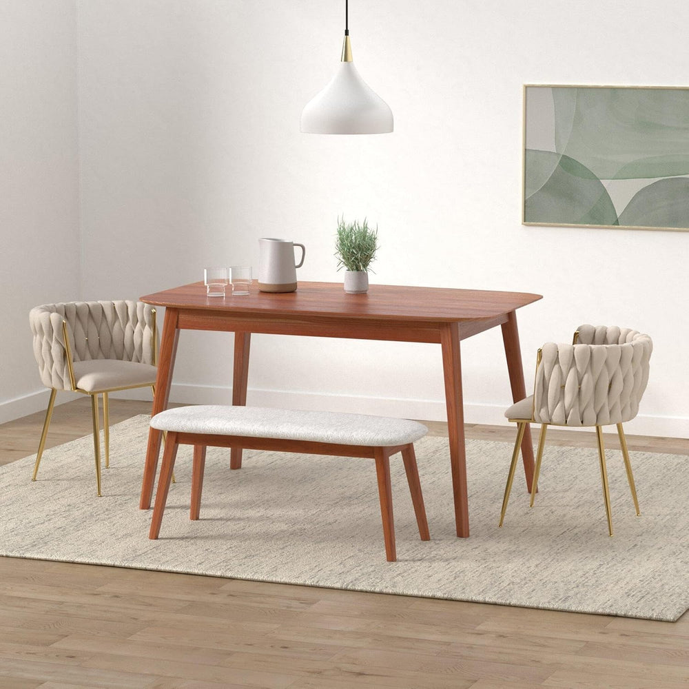 NIOIIKIT Modern Velvet Dining Chairs Hand Weaving Accent Chairs Living Room C...