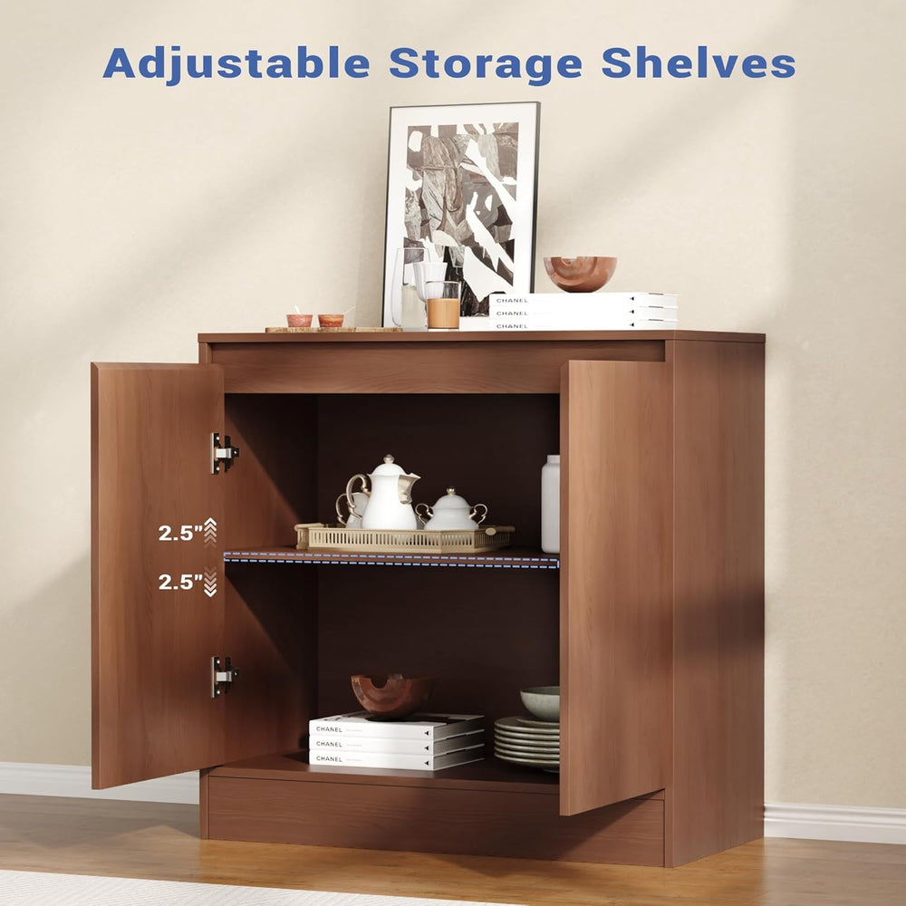 Housoul Buffet Cabinet with Storage, Coffee Bar Cabinet with 2 Doors and Adju...