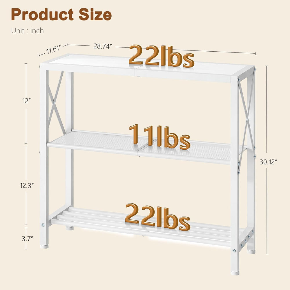 Hoctieon Industrial Console Table, 3 Tier Entryway Table, Metal Frame, Sofa T...