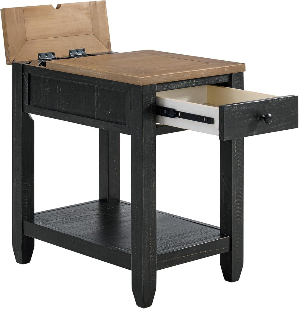 Martin Svensson Home Napa Farmhouse Chairside End Table with Charging Station...