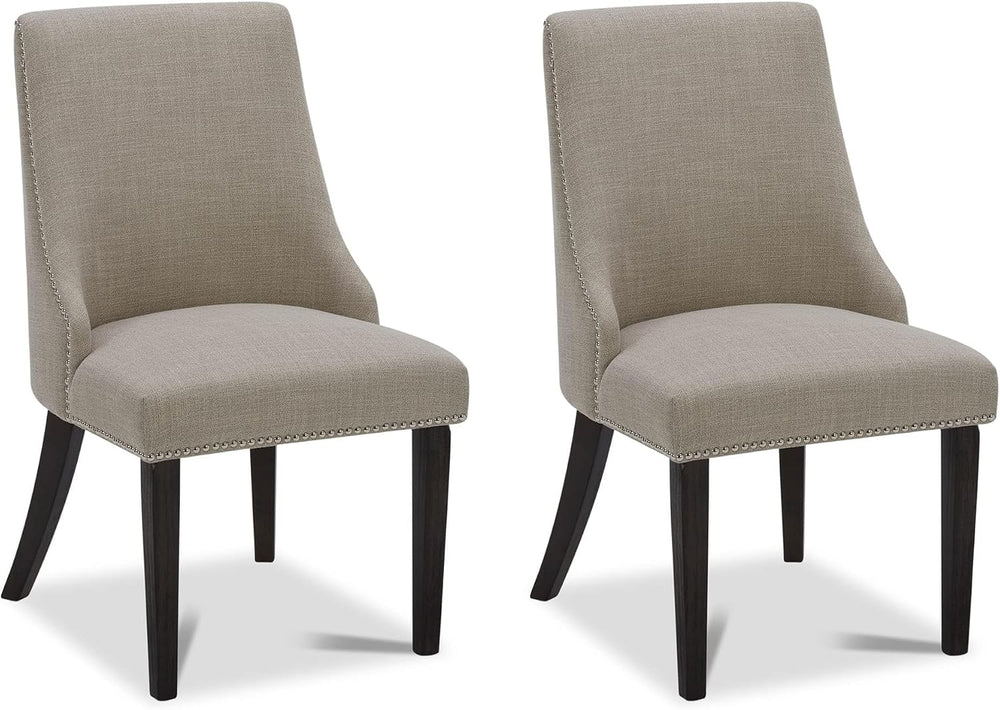 CHITA Farmhouse Dining Chairs with Nailhead Trim, Fabric High Back upholstere...