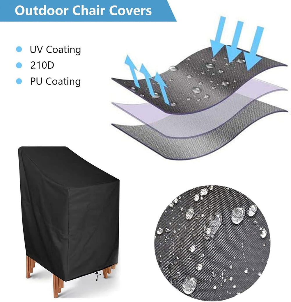 Outdoor Chair Covers, 4 Pack Waterproof Patio Stackable Chair Cover Outdoor P...