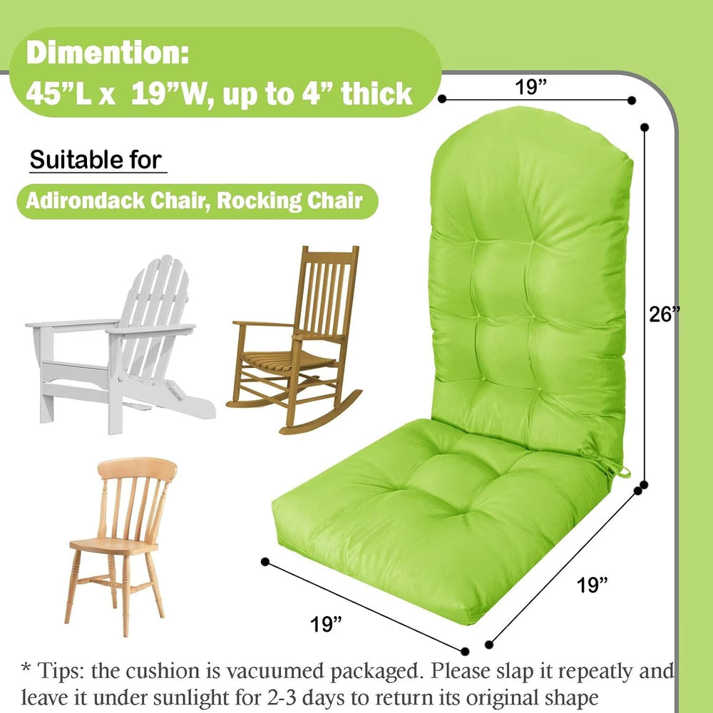 Adirondack Chair Cushion, Outdoor Patio Furniture Seat Pad, Waterproof