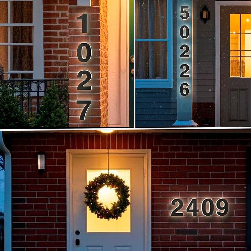 7 Inch Backlit LED House Numbers for Outside Light Up Address Number