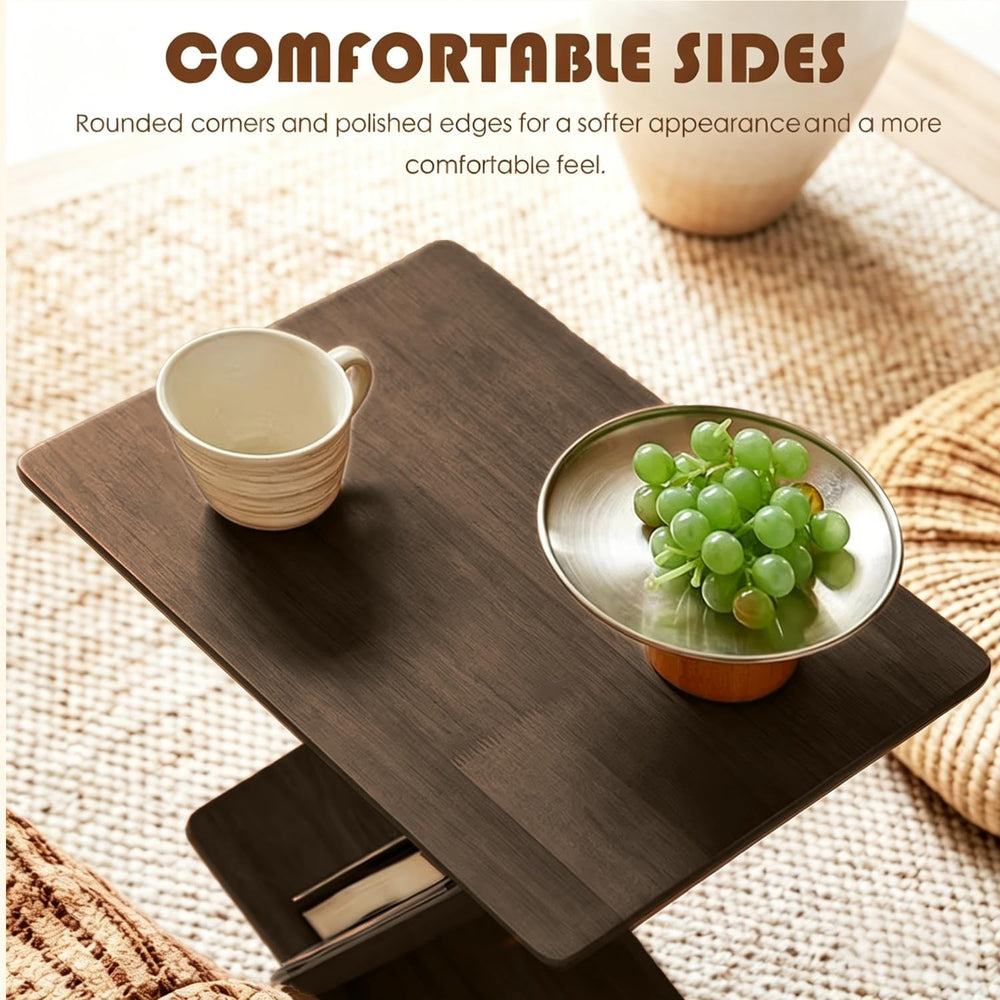 YUNMUARY-C Shaped Couch End Table,Skinny Entryway Table,Modern Wooden Nightst...
