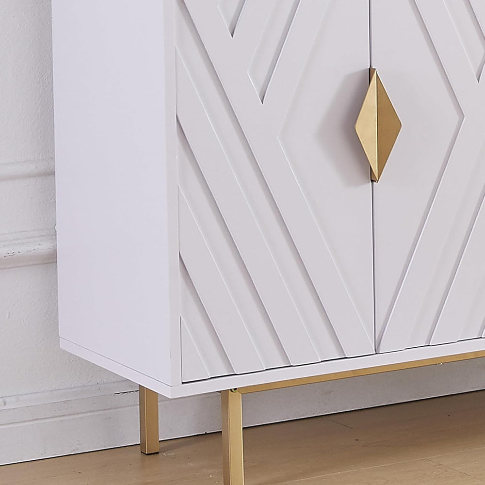 Sideboard Buffet Cabinets with Storage, Accent Storage Cabinets with Fluted D...