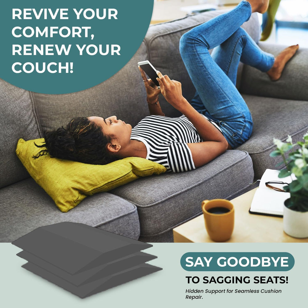 Sofa Couch Cushion Support, Black, Set of 3 | Sagging Sofas Repair