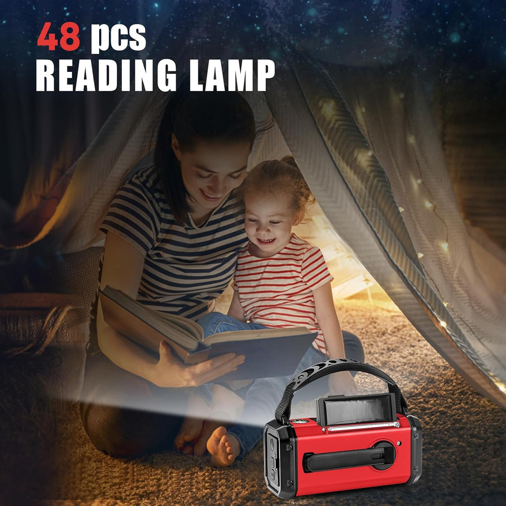 10000mAh Emergency Crank Radio, NOAA/AM/FM Weather Radio, Type-C Charge,Solar...