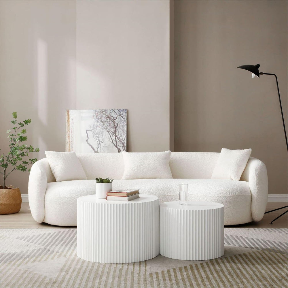 KEVINSPACE Round Coffee Table Set of 2 Nesting CoffeeTable Modern for Living ...