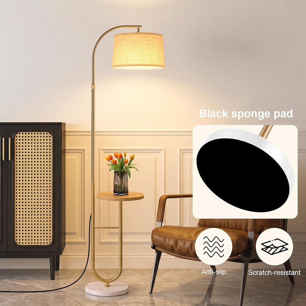 72" Arc Floor Lamp with Table & Rotating Head,Standing Lamp for Bedroom