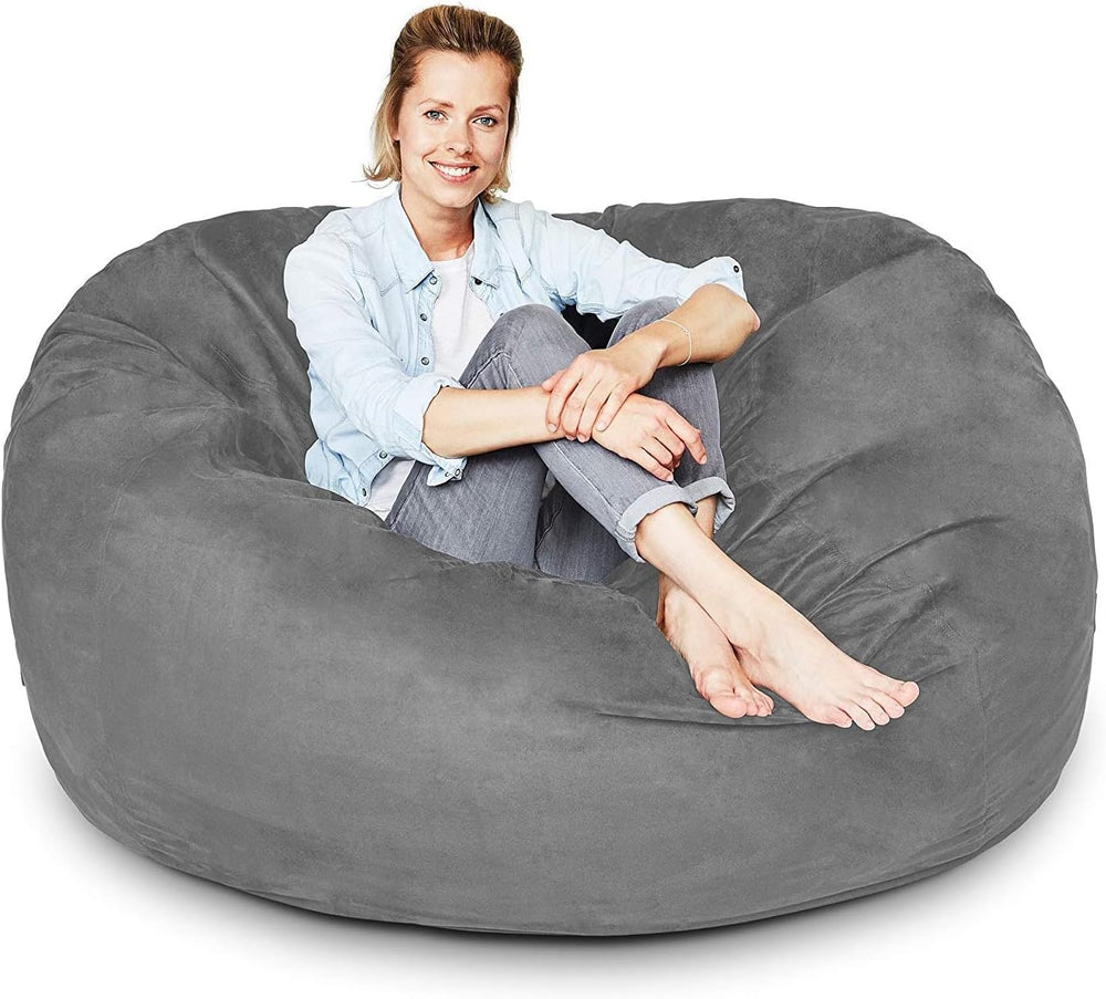 Lumaland Luxury Microsuede Outer Cover for Bean Bags Machine Washable 5-Foot ...