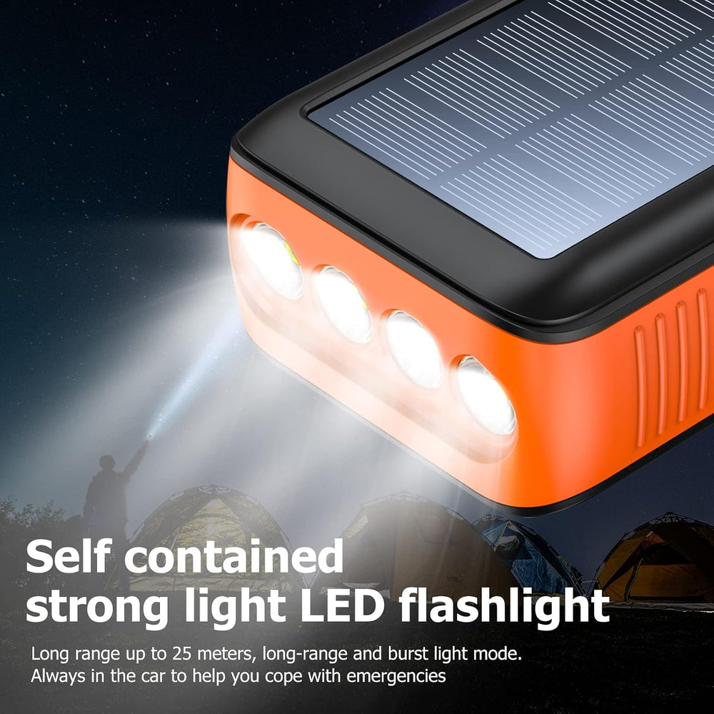 boogostore Solar Charger Power Bank 27000mAh, Portable Charger with 4 Output ...