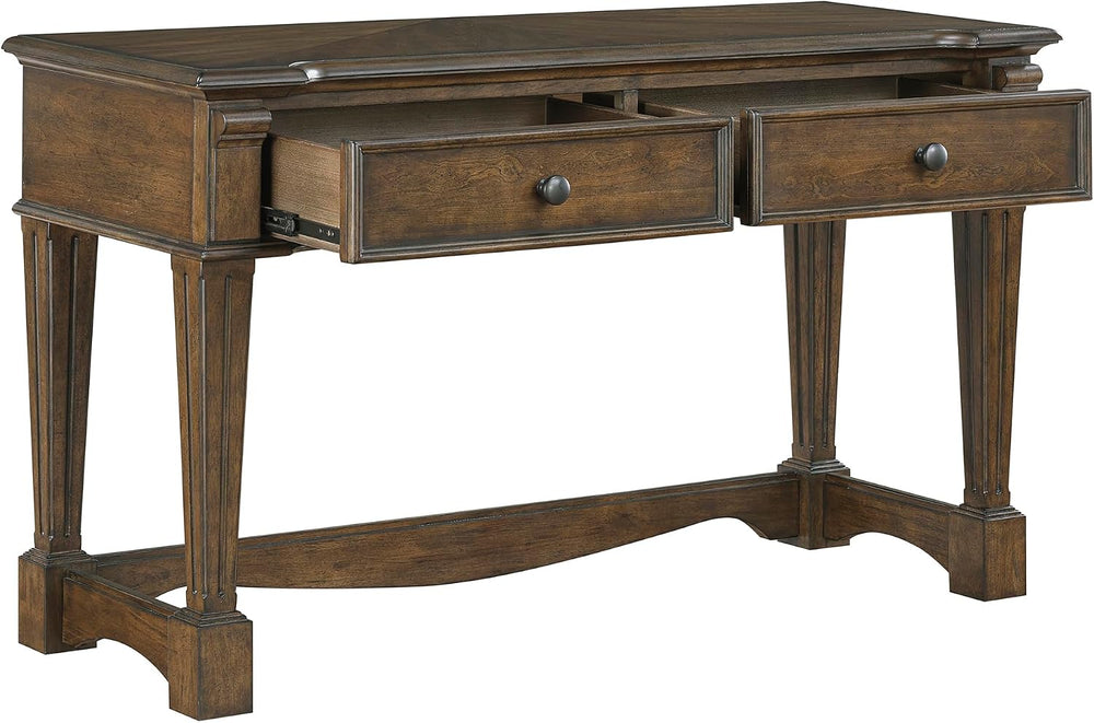 Lexicon Rectangle Wood Sofa Table with 2 Dovetail Drawers, Cherry Veneer Cons...