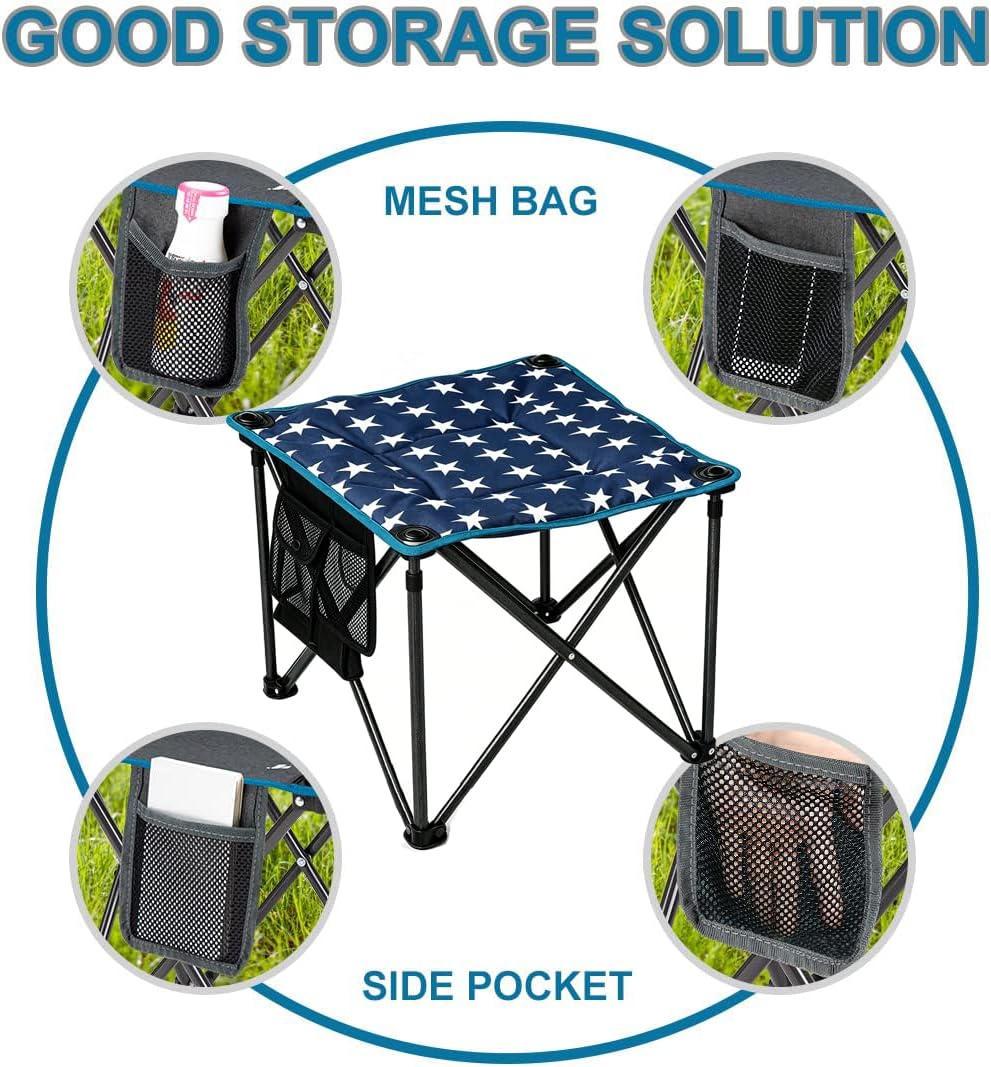 Folding Camping Stool 15.76" H Portable Stool Portable Seat for Adults F...