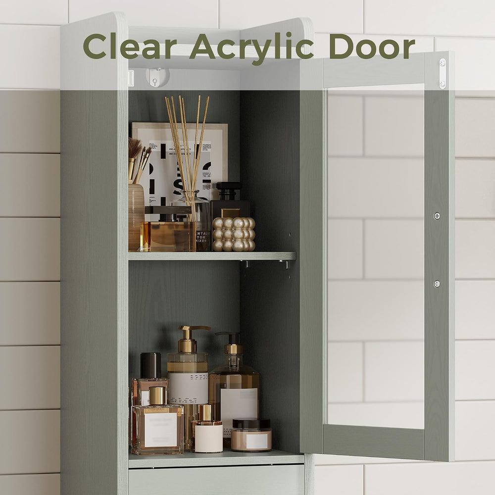 IRONCK Tall Bathroom Cabinet with Drawer and Door, 71" H Slim Freestandi...