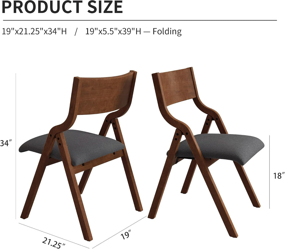 Folding Upholstered Dining Chairs 2-Piece Set,Ready to go | Upholstered with ...
