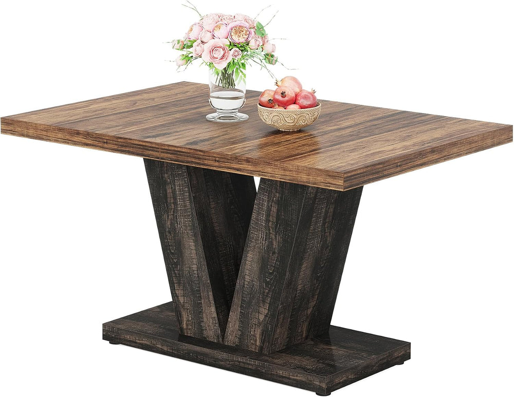 Tribesigns 47-Inch Dining Table for 4, Black Kitchen Dinner Table with Heavy ...
