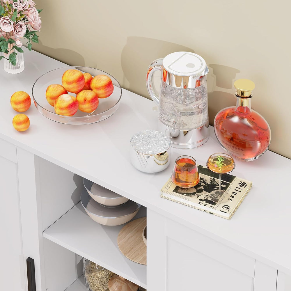 Iwell Storage Cabinet with 2 Doors and 4 Storage Shelves, Buffet Cabinet, Bat...