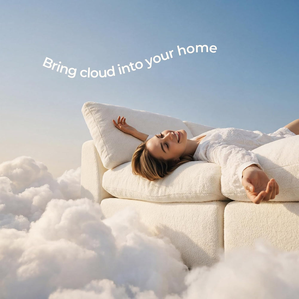 Amsleekey 108" Cloud Sectional Couch with 2 Washable Cover Sets | L-Shap...