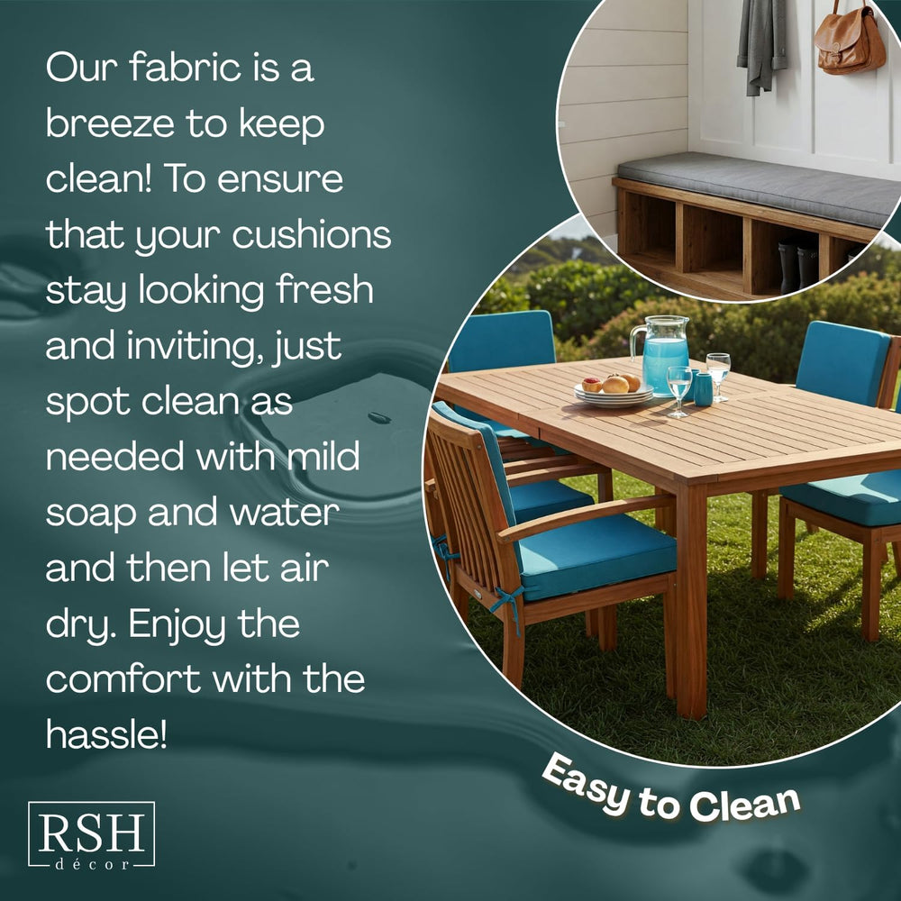 RSH DECOR Indoor/Outdoor Foam Dining Chair Seat Cushions, 20" x 18"...