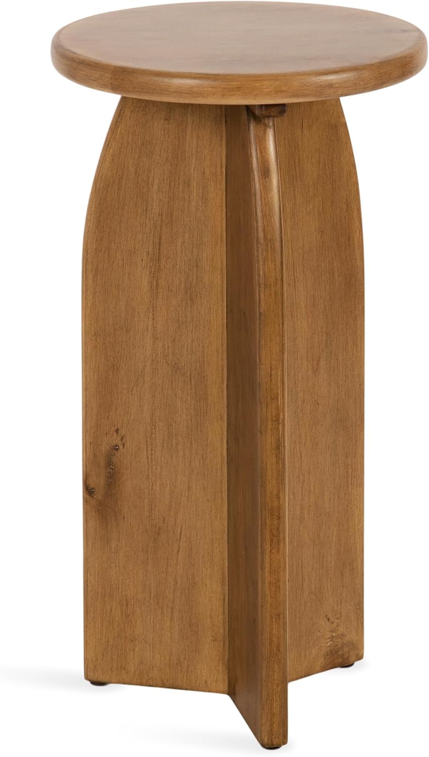 Kate and Laurel Sora Modern Wooden Round Drink Table, 12 x 12 x 22, Rustic Br...