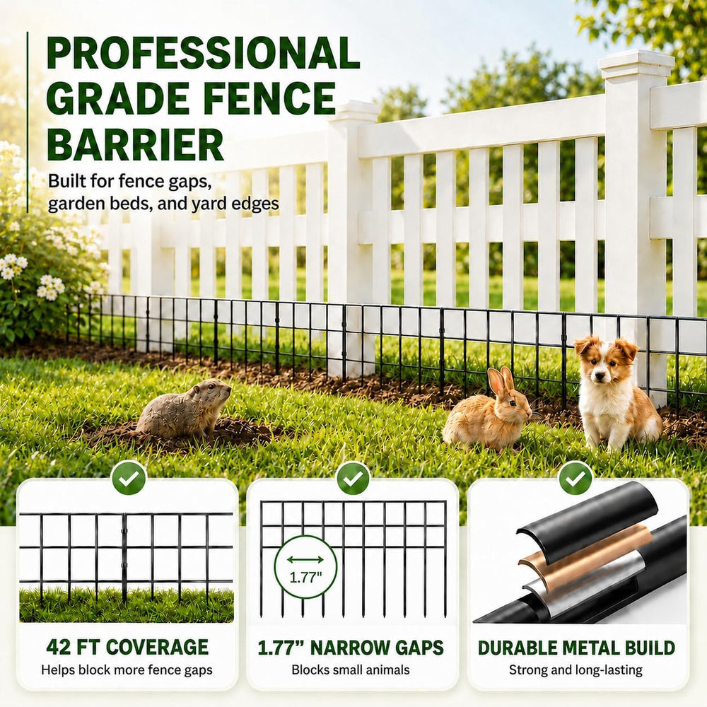 Animal Barrier Fence 42.5ft(L)x13in(H), 30 Panels No Dig Garden Fence