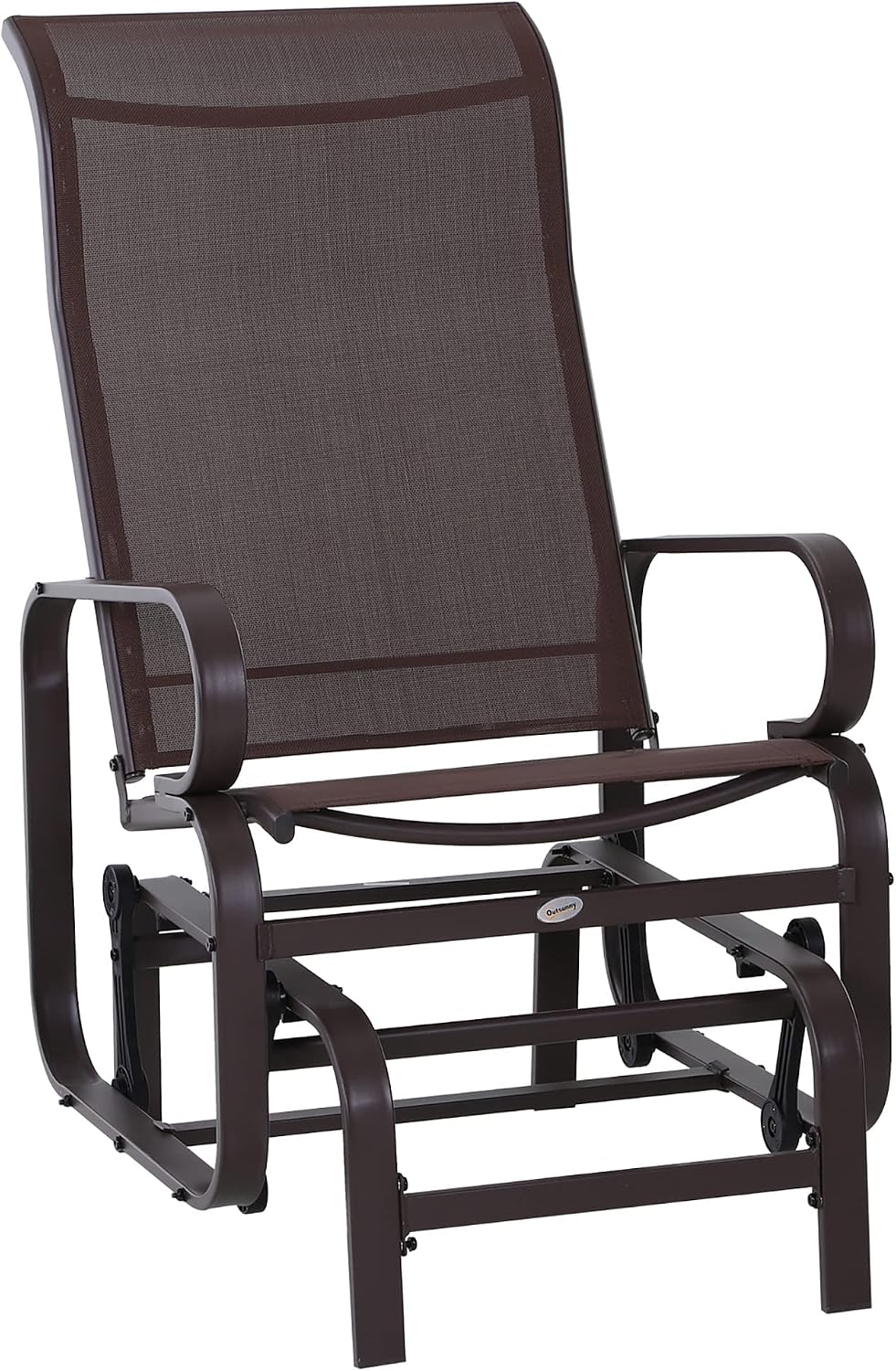 Outsunny Outdoor Glider Chair, Smooth Gliding Mechanism, Brown | Gliders for ...