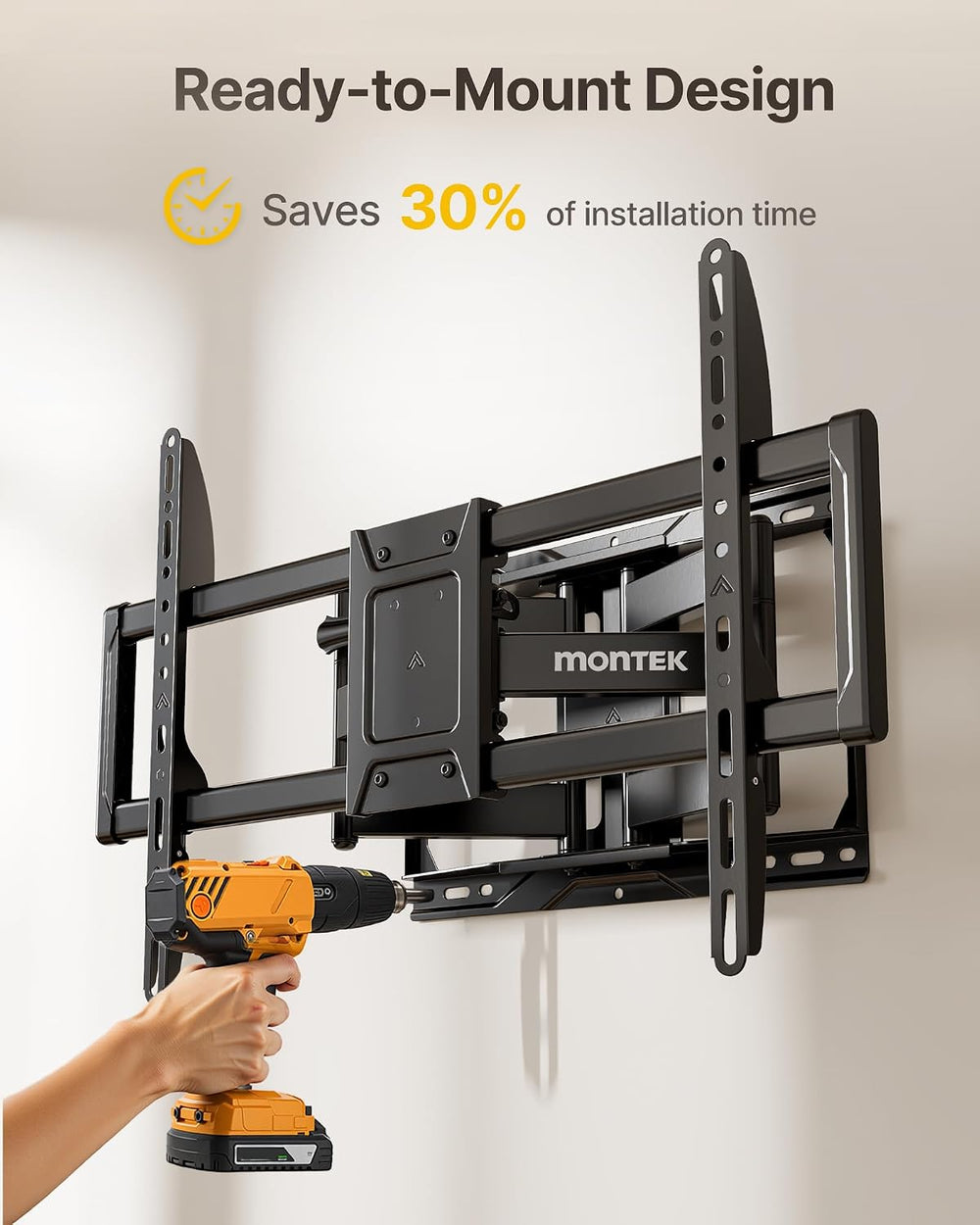 monTEK Heavy Duty Full Motion TV Wall Mount for 37-90 Inch TVs up to 165 lb |...