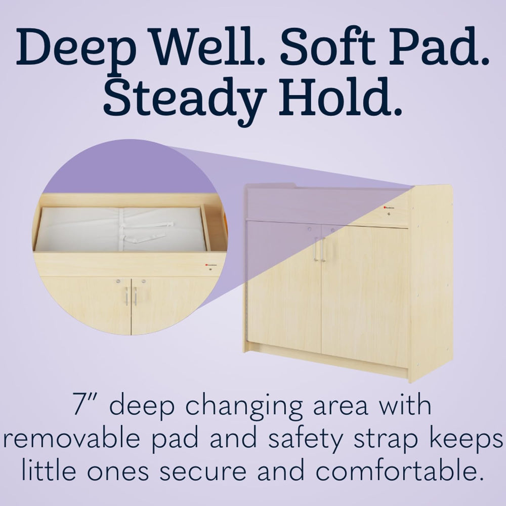 Foundations SafeSwing Daycare Changing Table, Formerly SafetyCraft, Natural