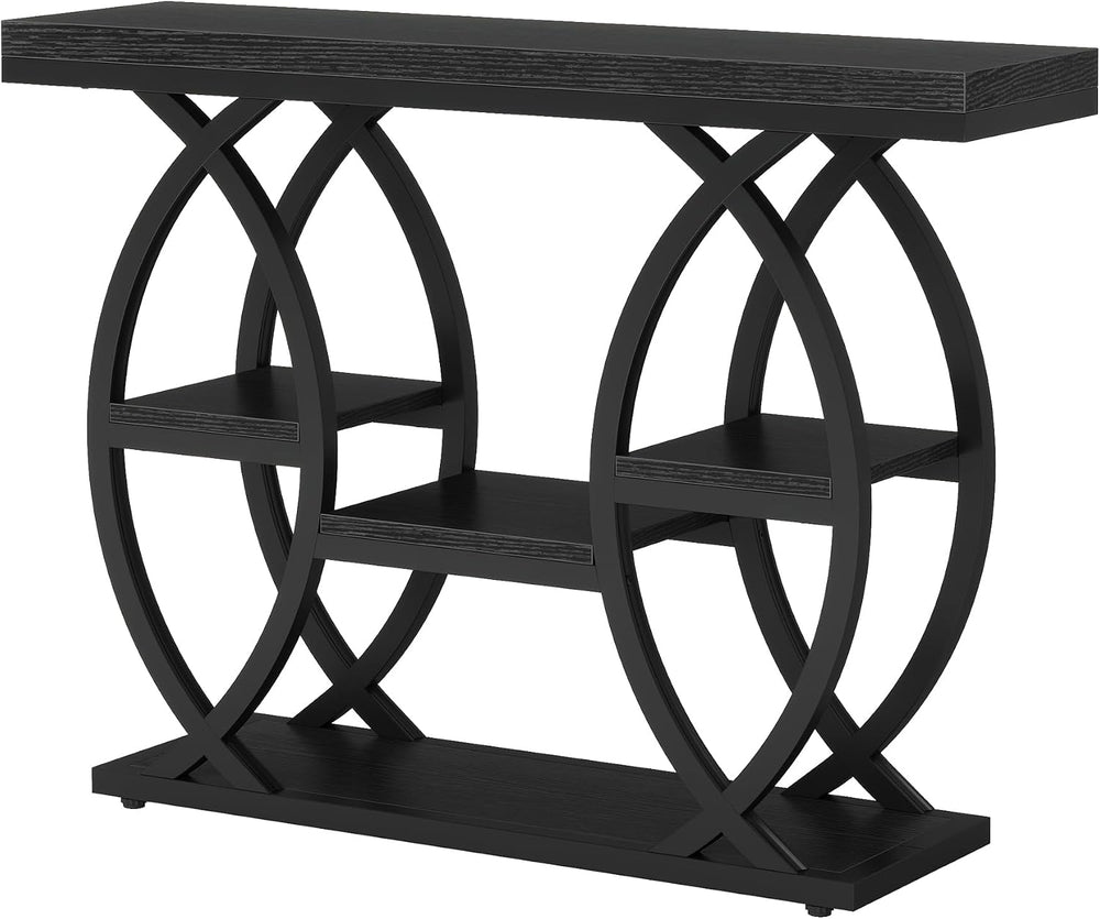 Tribesigns 39.4" Console Table, 4-Tier Sofa Table, Accent Tables, Black