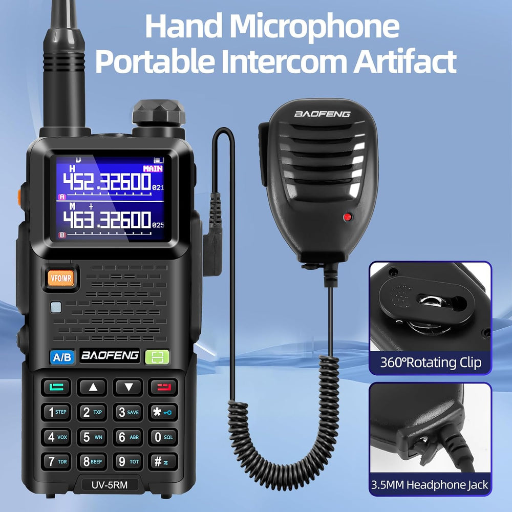 BAOFENG UV-5RM 10W Handheld Ham Radio Long-Range Portable 2 Way Radio 2Pack