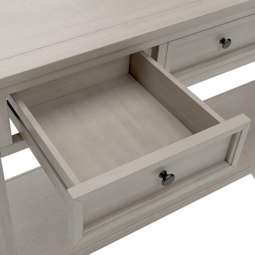 Knocbel Console Table with 4 Storage Drawers and Bottom Shelf, Rustic Distres...